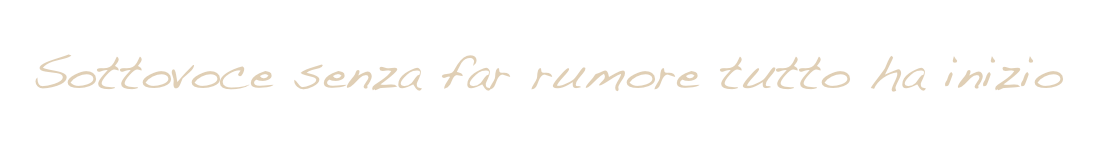 Sottovoce senza far rumore tutto ha inizio